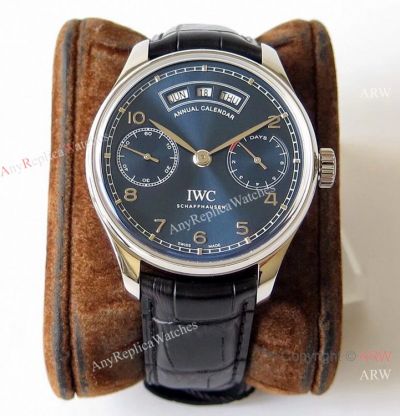 Swiss Grade 1 IWC Portuguese Annual Calendar Blue Dial Watch - ZF Replica IWC